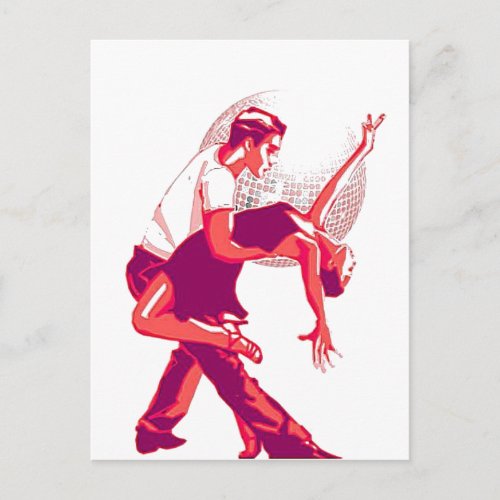 Strictly Salsa Couple Dancing With Glitter Ball Postcard