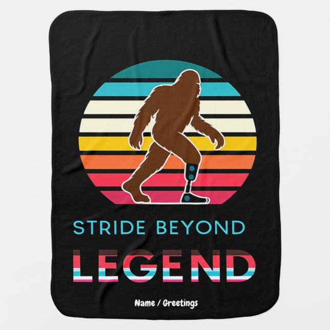 Stride Beyond Legend Sasquatch Amputee Vintage  Baby Blanket (Front)