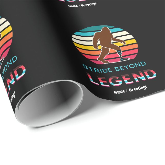 Stride Beyond Legend Sasquatch Amputee Vintage  Wrapping Paper (Roll Corner)
