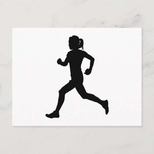 Stride in Grace Female Marathon Runner Silhouette Postcard