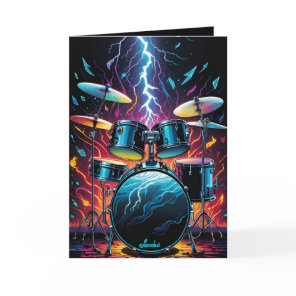 Strike A Beat Drum Set Blank Card