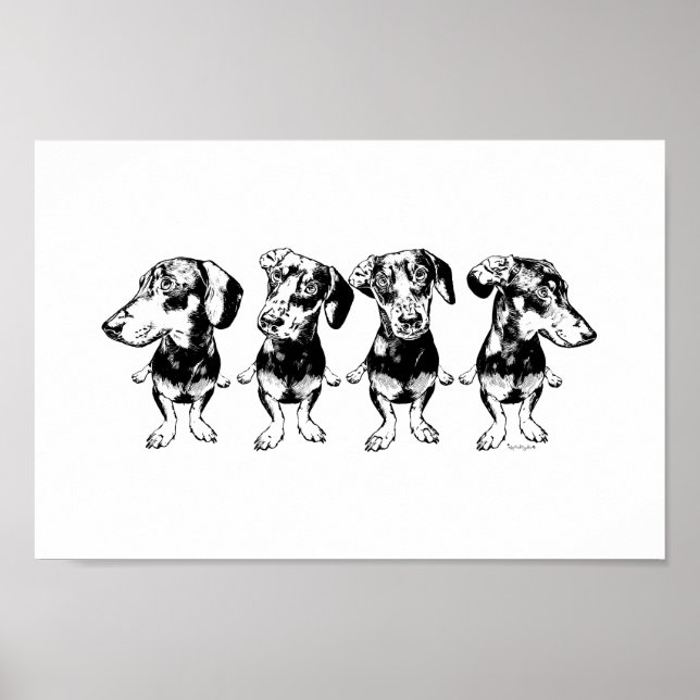 'Strike A Pose Dex' Flippy Ear Dex Art Print (Front)