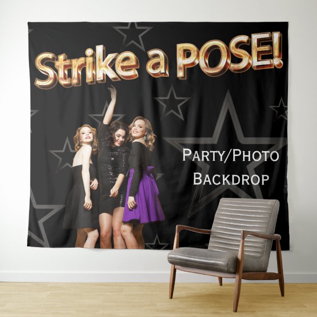 Strike a Pose Party 90s Shot Starry Backdrop (In Situ (Horizontal))