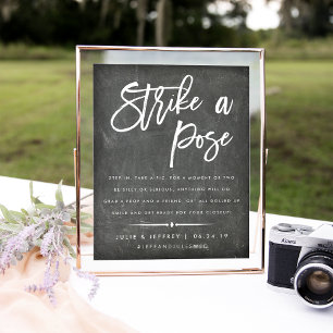 Strike a Pose Wedding Photo Booth Chalkboard Poster
