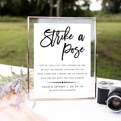 Strike a Pose  Wedding Photo Booth Poster