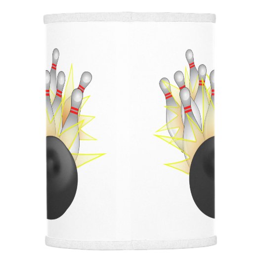 STRIKE! Bowling Ball And Pins Lamp Shade (Back)