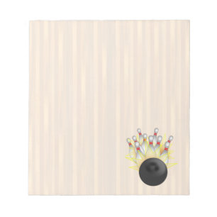 STRIKE! Bowling Ball And Pins Notepad