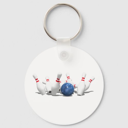 Strike  Bowling Ball  Pins Keychain