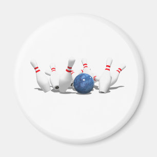 Strike! Bowling Ball & Pins: Magnet