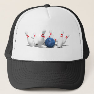 Strike!  Bowling Ball & Pins: Trucker Hat