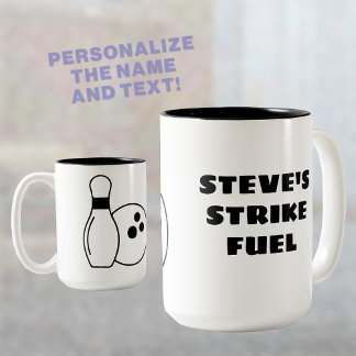 Strike Fuel Personalized Bowling Two-Tone Coffee Mug