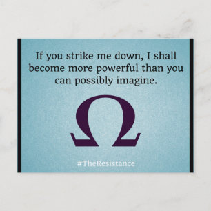 Strike me down postcard