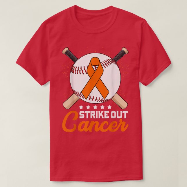 Strike Out ADHD Awareness Month Orange Ribbon Base T-Shirt (Design Front)