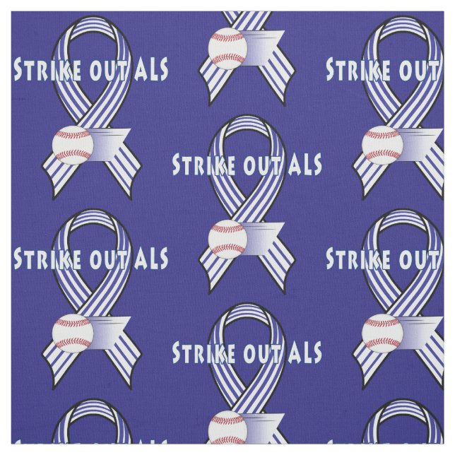 Strike Out Amyotropic Lateral Sclerosis ALS Fabric (Swatch)
