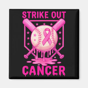 Strike Out Breast Cancer Awareness Baseball Fight Magnet