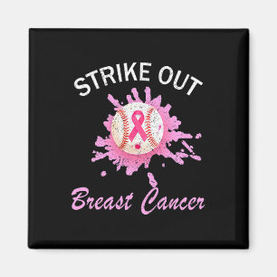 Strike Out Breast Cancer Awareness Baseball Pink R Magnet