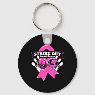 Strike Out Breast Cancer Awareness Bowling Fighter Keychain