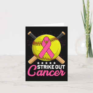 Strike Out Breast Cancer Awareness Day Pink Ribbon Card