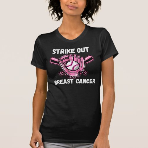 Strike Out Breast Cancer Awareness Month Baseball  T_Shirt