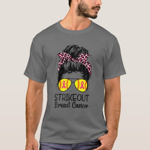 Strike Out Breast Cancer Awareness Month Softball T_Shirt