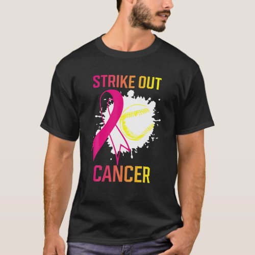 Strike Out Breast Cancer Awareness Softball Ball F T_Shirt