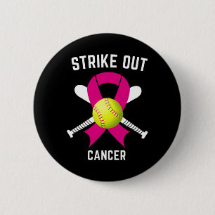 Strike Out Breast Cancer Awareness Softball Fighte Button