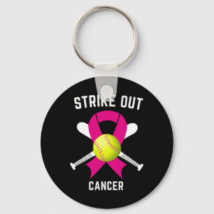 Strike Out Breast Cancer Awareness Softball Fighte Keychain