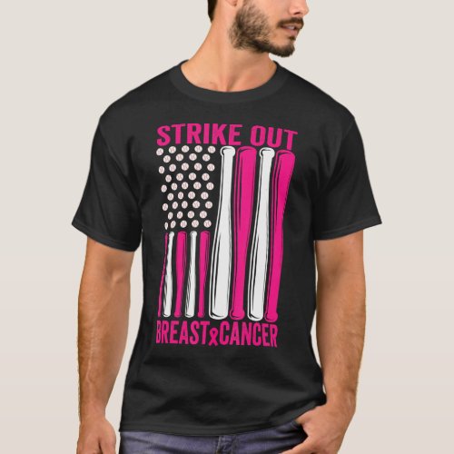 Strike Out Breast Cancer Awareness Softball Us T_Shirt