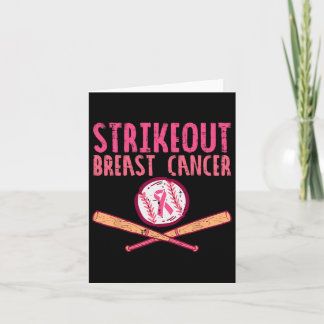 Strike Out Breast Cancer Baseball Fight Awareness  Card