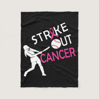 Strike Out Breast Cancer Baseball Fight Awareness  Fleece Blanket