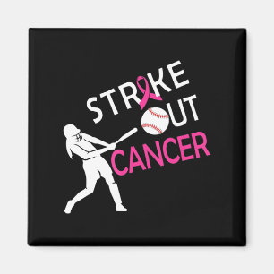 Strike Out Breast Cancer Baseball Fight Awareness Magnet