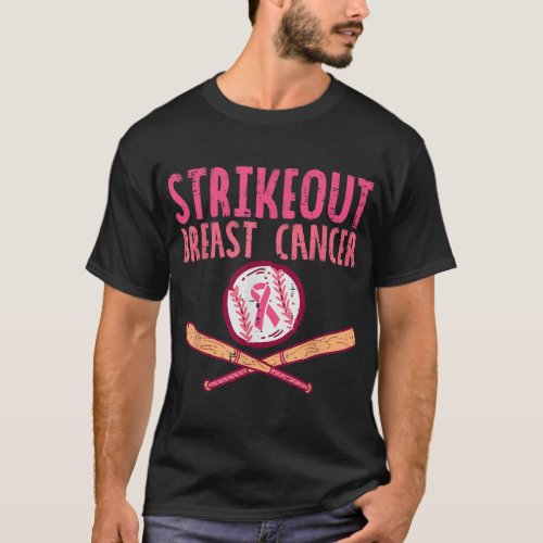 Strike Out Breast Cancer Baseball Fight Awareness  T_Shirt