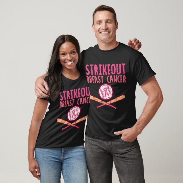 Strike Out Cancer Breast Cancer Awareness Baseball T-Shirt