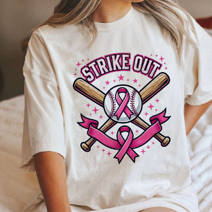 Strike Out Breast Cancer Baseball Pink Ribbon Tri-Blend Shirt