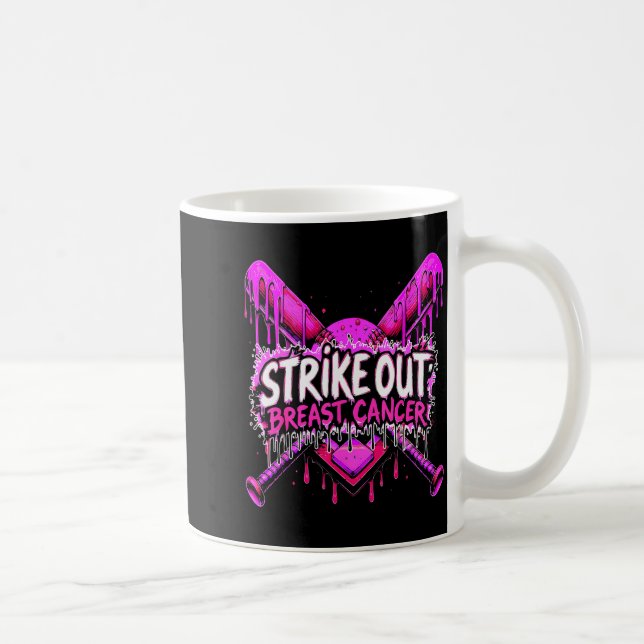 Strike Out Breast Cancer Baseball Softball Drip Ho Coffee Mug (Right)