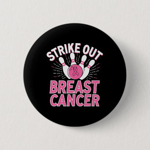 Strike Out Breast Cancer - Breast Cancer Awareness Button