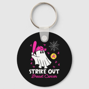 Strike Out Breast Cancer Ghost Softll Funny Breast Keychain