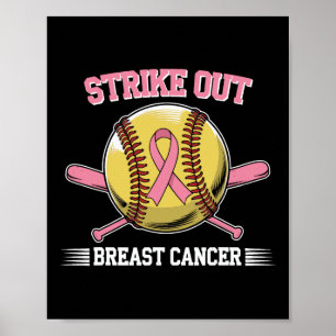 Strike Out Breast Cancer Softball Fight Awareness Poster