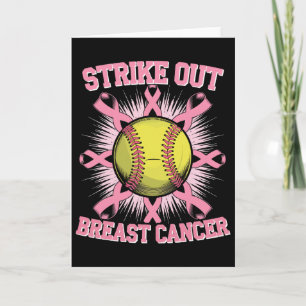 Strike Out Breast Cancer Softll Fight Awareness Me Card