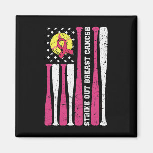 Strike Out Breast Cancer Softll Fight Awareness Me Magnet