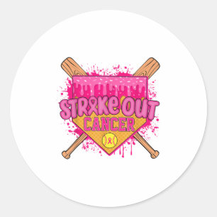 Strike Out Breast Cancer Warrior Softball Drip Hom Classic Round Sticker
