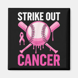 Strike Out Cancer Breast Cancer Awareness Baseball Magnet