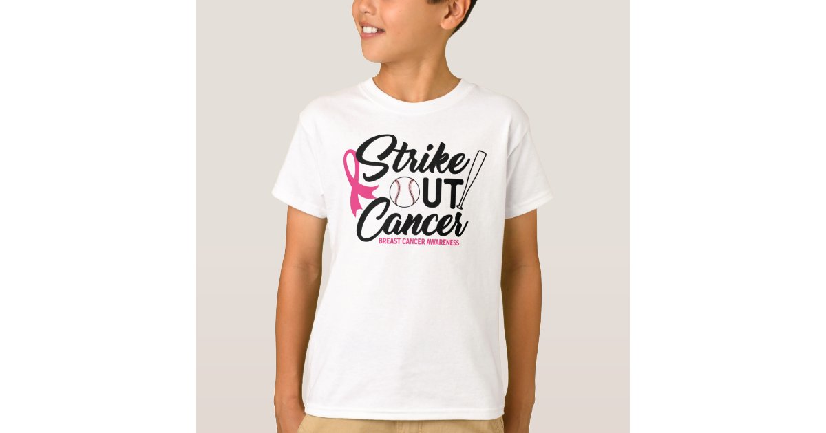 Strike Out Breast Cancer Awareness Baseball Fighters Ribbon Pink T