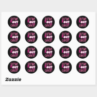 Strike Out Breast Cancer Awareness Softball Pink Ribbon - Strike Out Breast  Cancer Awareness Soft - Sticker