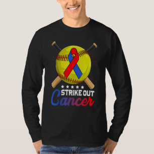 Strike Out Pulmonary Fibrosis Awareness Red Blue R T-Shirt