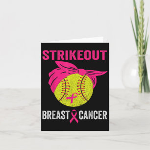 Strike Out Softball Breast Cancer Awareness Messy Card