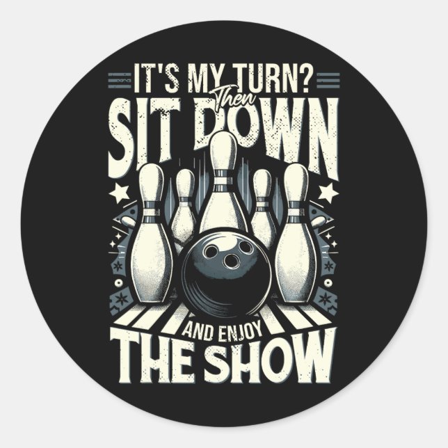 Strike Pin Bowling  Classic Round Sticker (Front)
