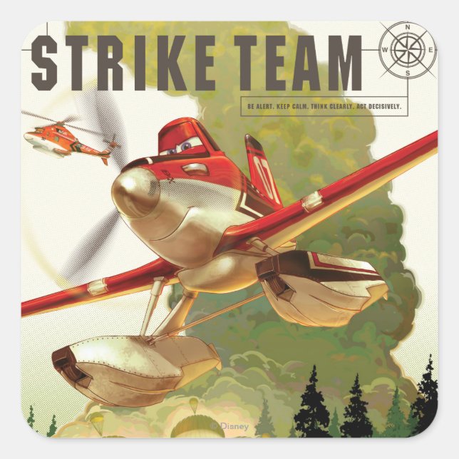 Strike Team Illustration Square Sticker (Front)