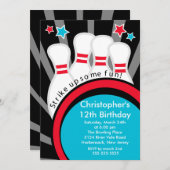 Strike up Fun Bowling Birthday Party Invitation (Front/Back)