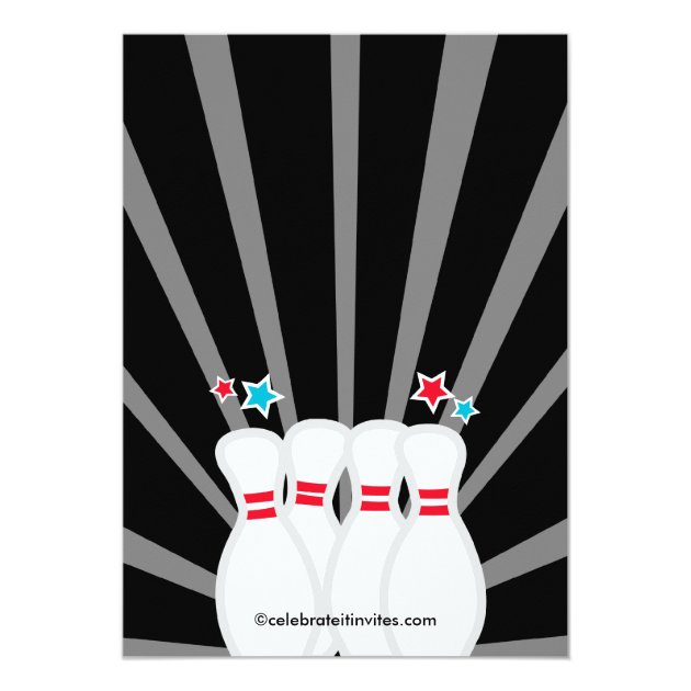 Strike Up Fun Bowling Birthday Party Invitation